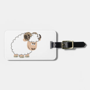 Cute Confident Cartoon Ram Luggage Tag