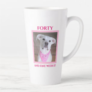 Cute Confident Dog With Soulful Eyes Forty Pink La Latte Mug