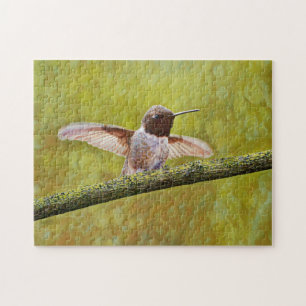Cute Confident Hummingbird Art Puzzle