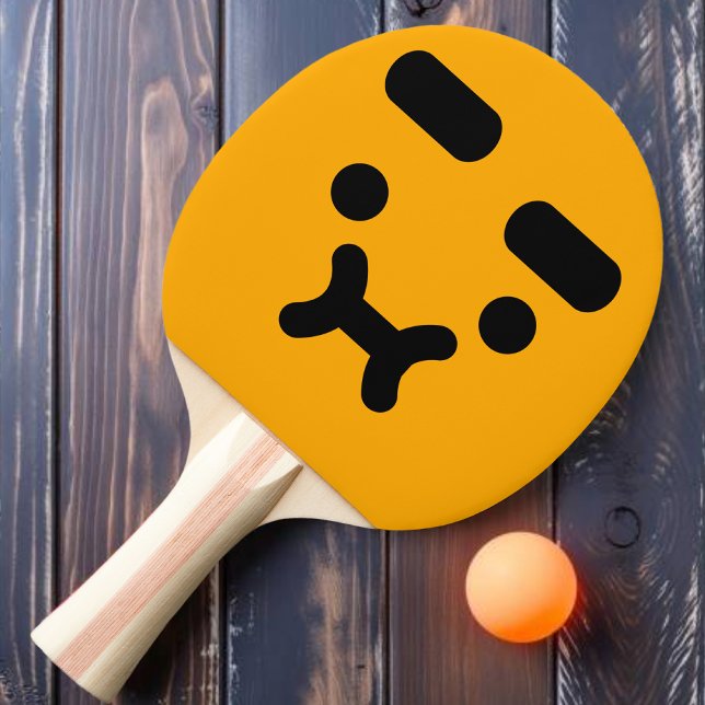 Cute Confused Pouty Face Orange Ping Pong Paddle (Creator Uploaded)