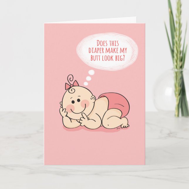 Cute Congratulations on Arrival of Baby Girl Diva Card (Front)
