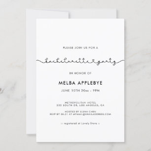 Cute connecting heart font Bachelorette Party Invitation