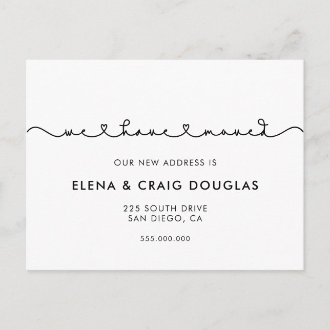 Cute connecting heart font moving announcement (Front)