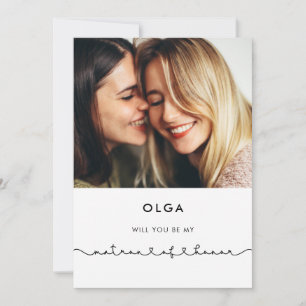 Cute connecting heart Matron of Honour proposal Invitation