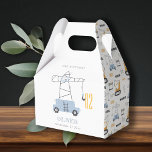 Cute Construction Crane Kids Any Age Birthday Favor Box<br><div class="desc">If you need any further customisation please feel free to message me on yellowfebstudio@gmail.com.</div>