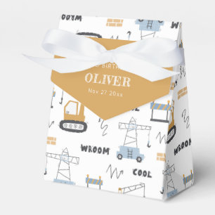 Cute Construction Crane Kids Any Age Birthday Favor Box