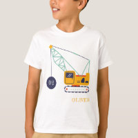 Cute Construction Crane Vehicle Any Age Birthday