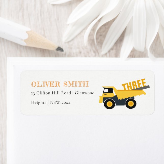 Cute Construction Dump Truck Any Age Birthday (Insitu)