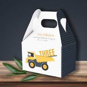 Cute Construction Dump Truck Any Age Birthday Favor Box