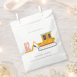 Cute Construction Fork Lift Any Age Birthday Favour Bag