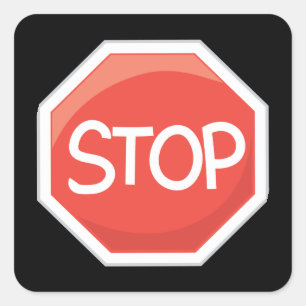 Cute Construction stop sign sticker