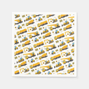 Cute Construction Truck Vehicles Party Supplies Napkin