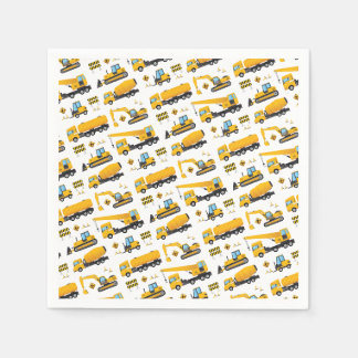Cute Construction Truck Vehicles Party Supplies Napkin