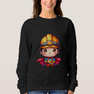 Cute Construction Worker Super Hero Builder Superh Sweatshirt