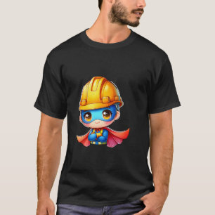 Cute Construction Worker Super Hero Builder Superh T-Shirt