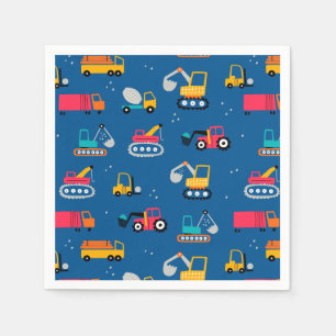 Cute Contruction Movers Pattern Napkin