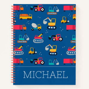 Cute Contruction Movers Pattern Notebook