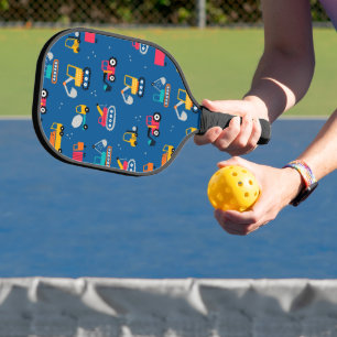 Cute Contruction Movers Pattern Pickleball Paddle