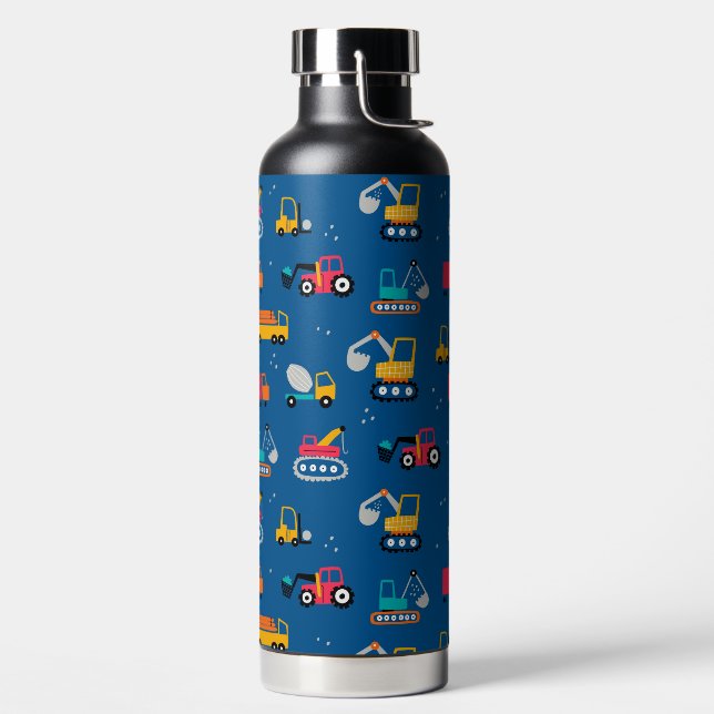 Cute Contruction Movers Pattern Water Bottle (Left)