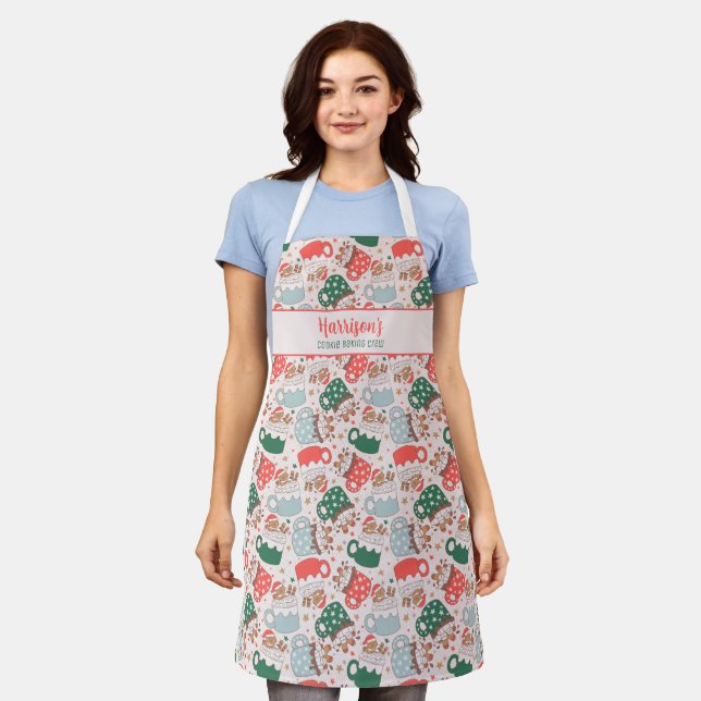 Cute Cookie Baking Crew Personalized Apron (Worn)