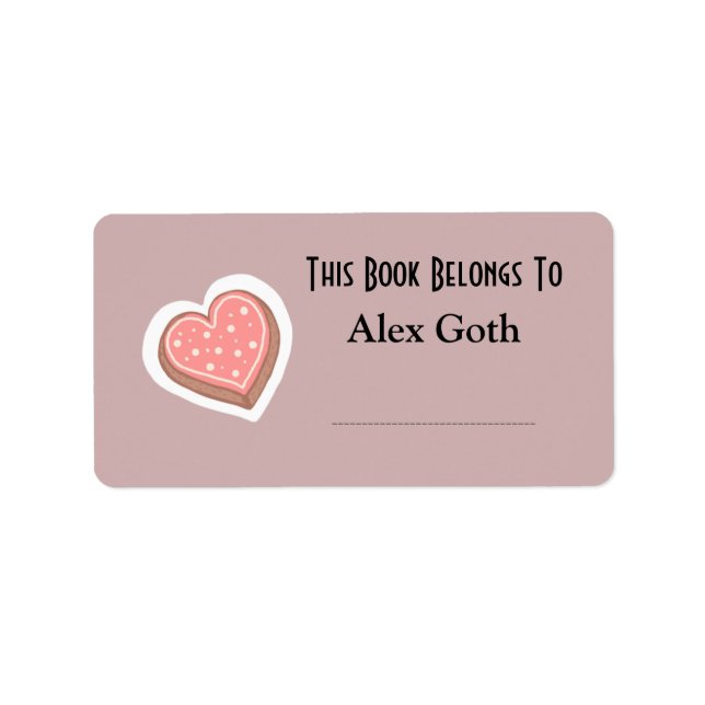 Cute Cookie Book Labels - Custom Name Labels (Front)