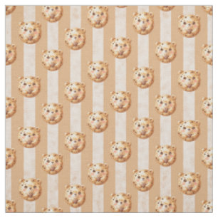 Cute Cookie Chip Teddy Bear and Stripe Fabric