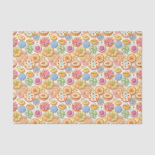 Cute cookie party tiled pattern  tissue paper