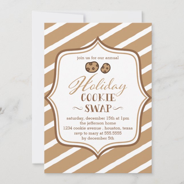 Cute Cookie Swap Holiday Party Invitation (Front)