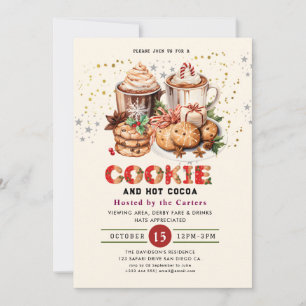 Cute Cookies and Cocoa Holiday Party Invitation