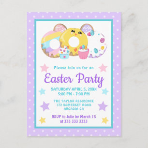 Cute Cookies & Cakes Easter Party Postcard