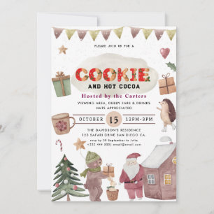 Cute Cookies et cacao Fête Invitation