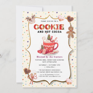 Cute Cookies et cacao Fête Invitation