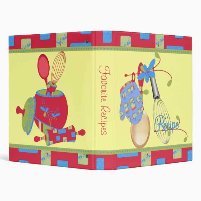 Cute Cookin' in the Kitchen Recipe Binder (Background)