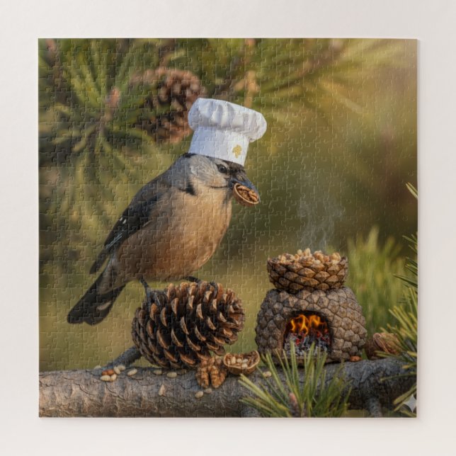 Cute Cooking Chef Nutcracker Bird Jigsaw Puzzle (Vertical)