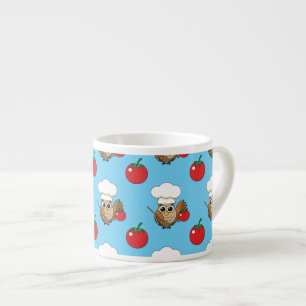 Cute Cooking Owl Cartoon Espresso Cup