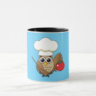 Cute Cooking Owl Cartoon Mug