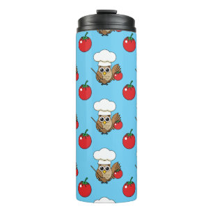 Cute Cooking Owl Cartoon Thermal Tumbler