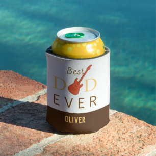 Cute Cool Best Dad Ever Music Guitar Fathers Day Can Cooler