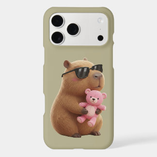 Cute Cool Capybara Hugging Teddy Bear Phone Case
