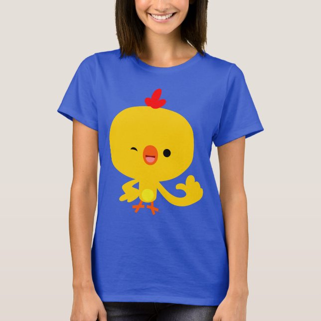 Cute Cool Cartoon Chick Women T-Shirt (Front)