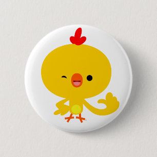 Cute Cool Cartoon Chicken Button Badge