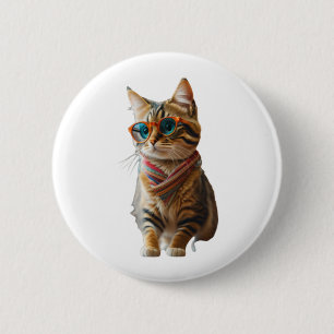 Cute Cool Cat 2 Inch Round Button