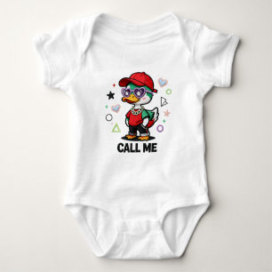 Cute Cool Duck Wearing Sunglasses Funny Cartoon Baby Bodysuit