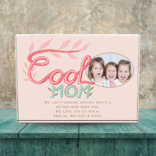 Cute Cool Mom Hand Lettering Mother`s Day Photo Block