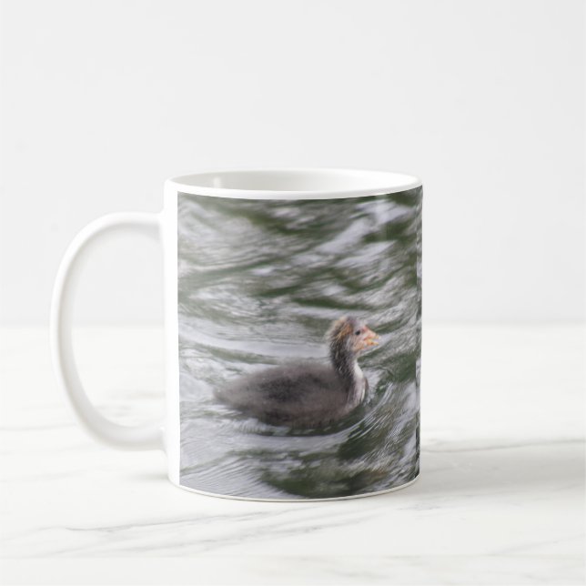 Cute Coot Chick on Choppy Waters Mug (Left)