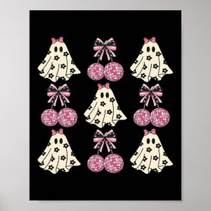 Cute Coquette Aesthetic Halloween Spooky Ghost Bow Poster