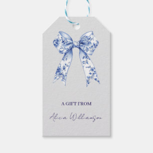 Cute Coquette Blue Bow Personalized Gift From Tags