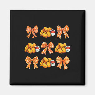 Cute Coquette Bow Chicken Nugget Fall Halloween Gi Magnet