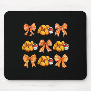Cute Coquette Bow Chicken Nugget Fall Halloween Gi Mouse Pad