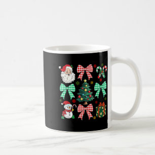 Cute Coquette Bow Christmas Tree Santa Gingerbread Coffee Mug